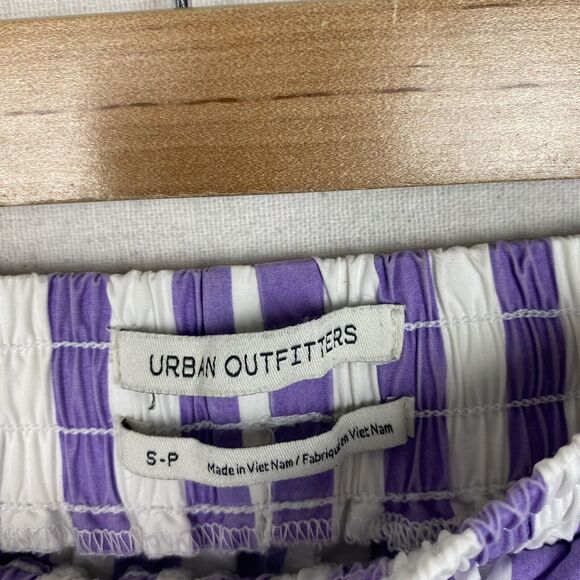Urban Outfitters Purple and White Striped Shorts Womens Small Drawstring Baggies - Picture 5 of 5